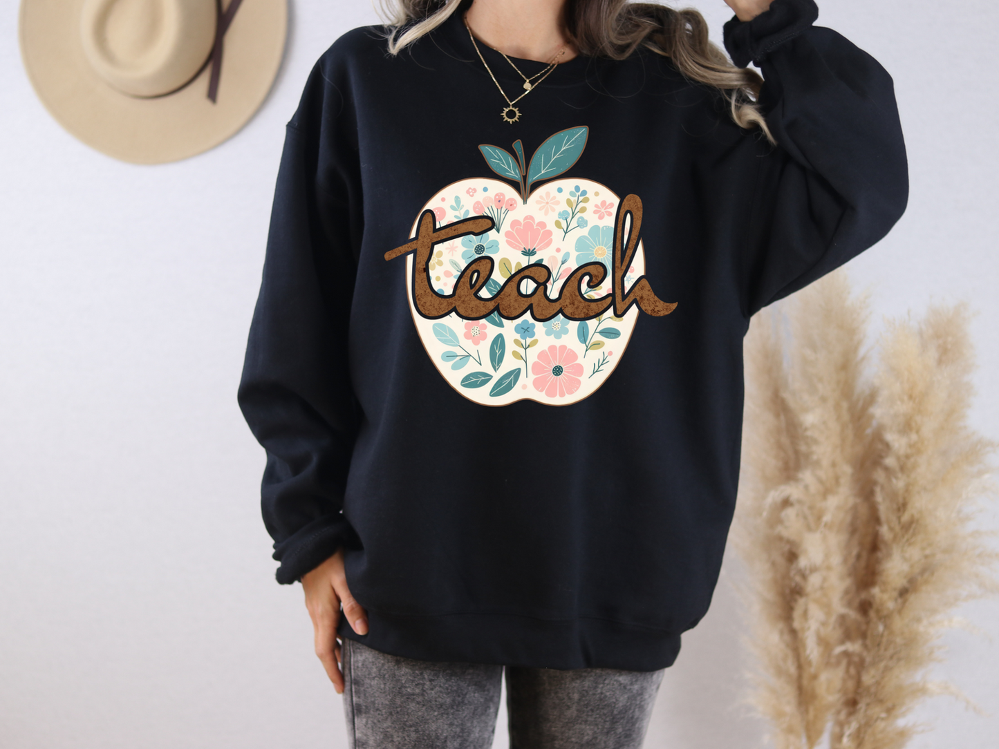 Floral Teach Sweatshirt