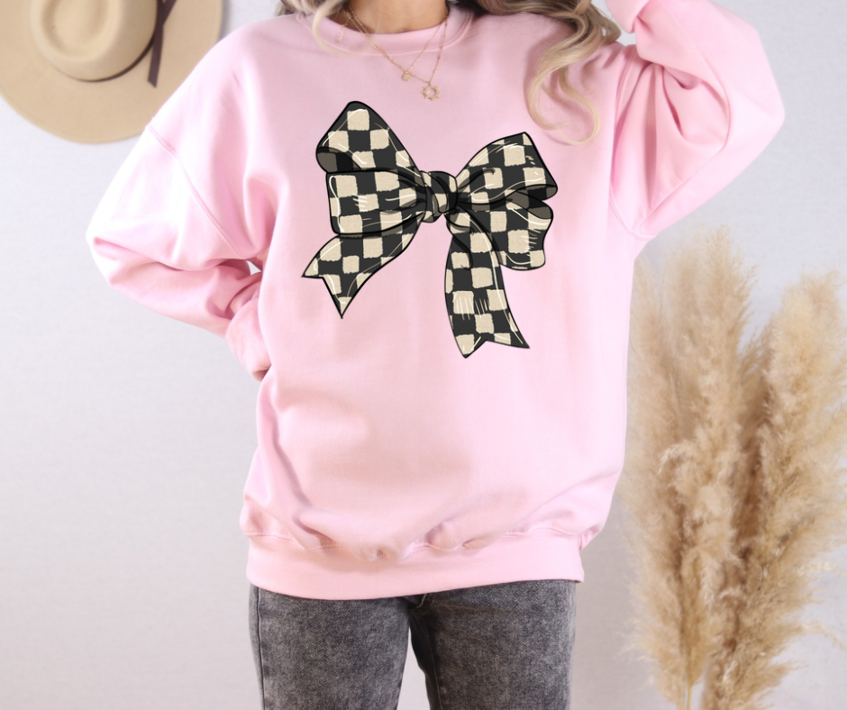 Checker Bow Sweatshirt