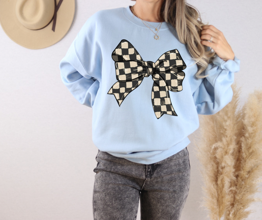 Checker Bow Sweatshirt