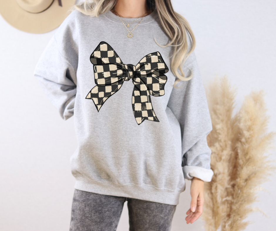 Checker Bow Sweatshirt